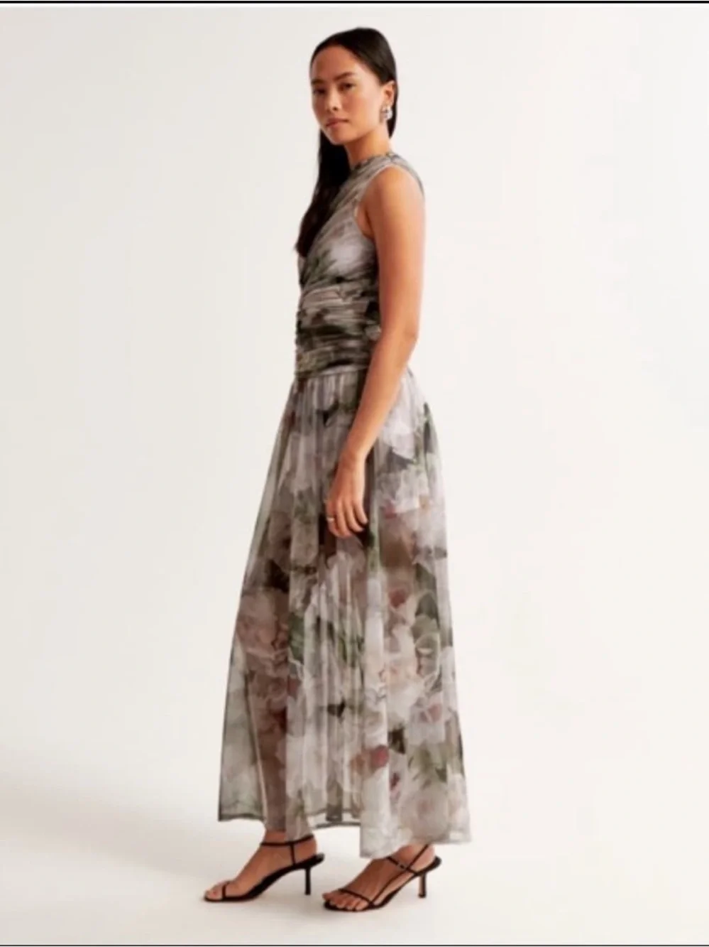 Abercrombie and Fitch floral mesh maxi dress size large
